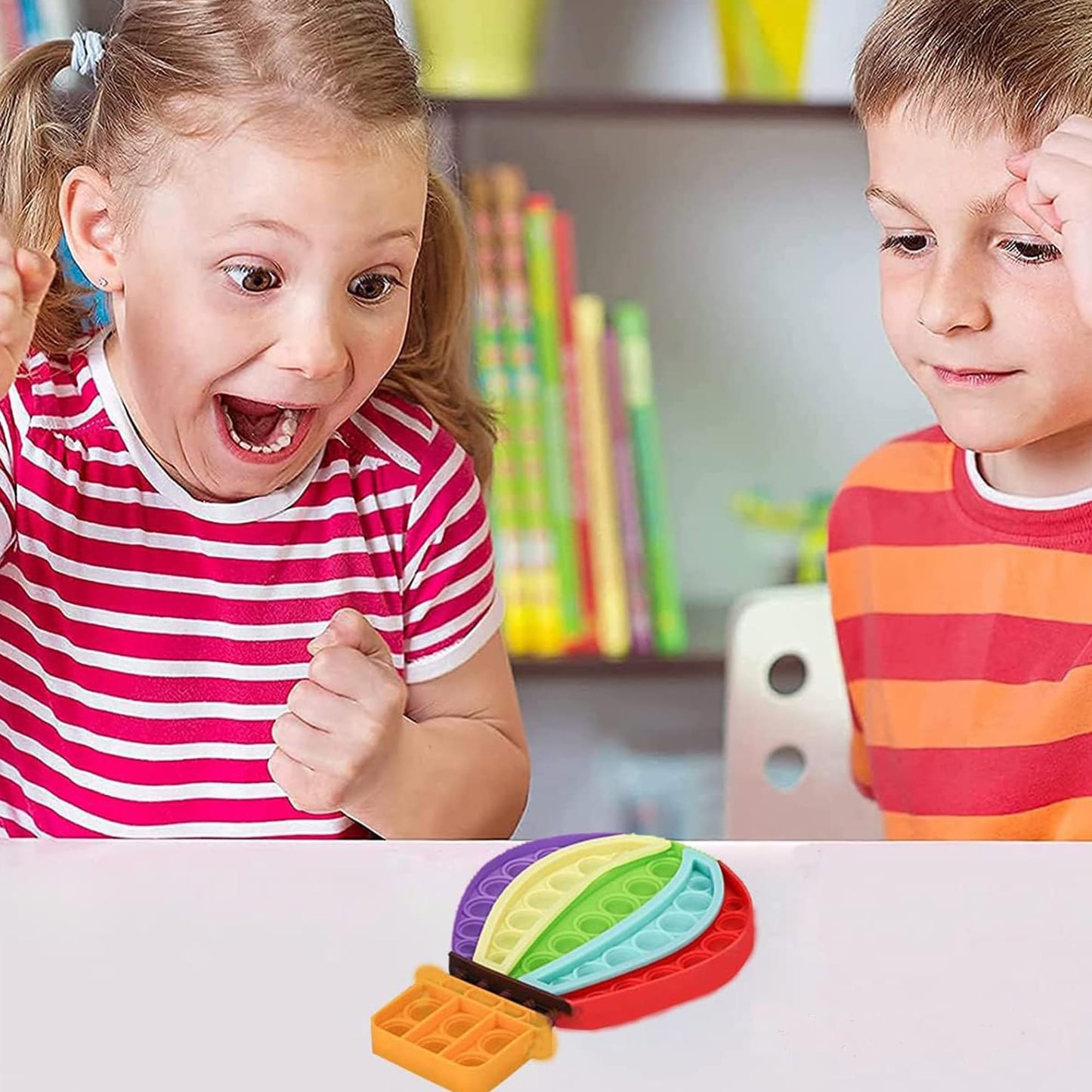 2 Packs Fidget Toys For Kids Girls, Push Bubble Sensory Toy Castle Balloon Silicone Squeeze Toy For Autism Anxiety Stress Relief Adults Travel Office Fidgets Toddlers Classroom Prize Birthday Gifts