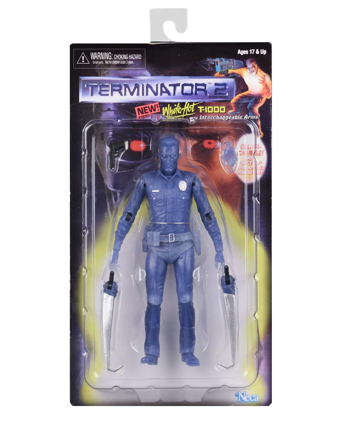 Neca - Terminator 2-7' Scale Action Figure - Kenner Tribute - White Hot T-1000