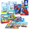 6 Pack Bluey, Spiderman, and Paw Patrol 24 Piece Jigsaw Puzzles Set - Bundle with 6 Assorted Puzzles for Boys Plus Stickers, Mor