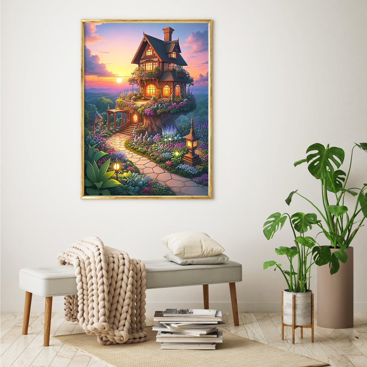 Tangmosaic Puzzles For Adults 1000 Pieces, Jigsaw Puzzles Challenging Night Game, Fairytale House Puzzles Interlock Perfectly No
