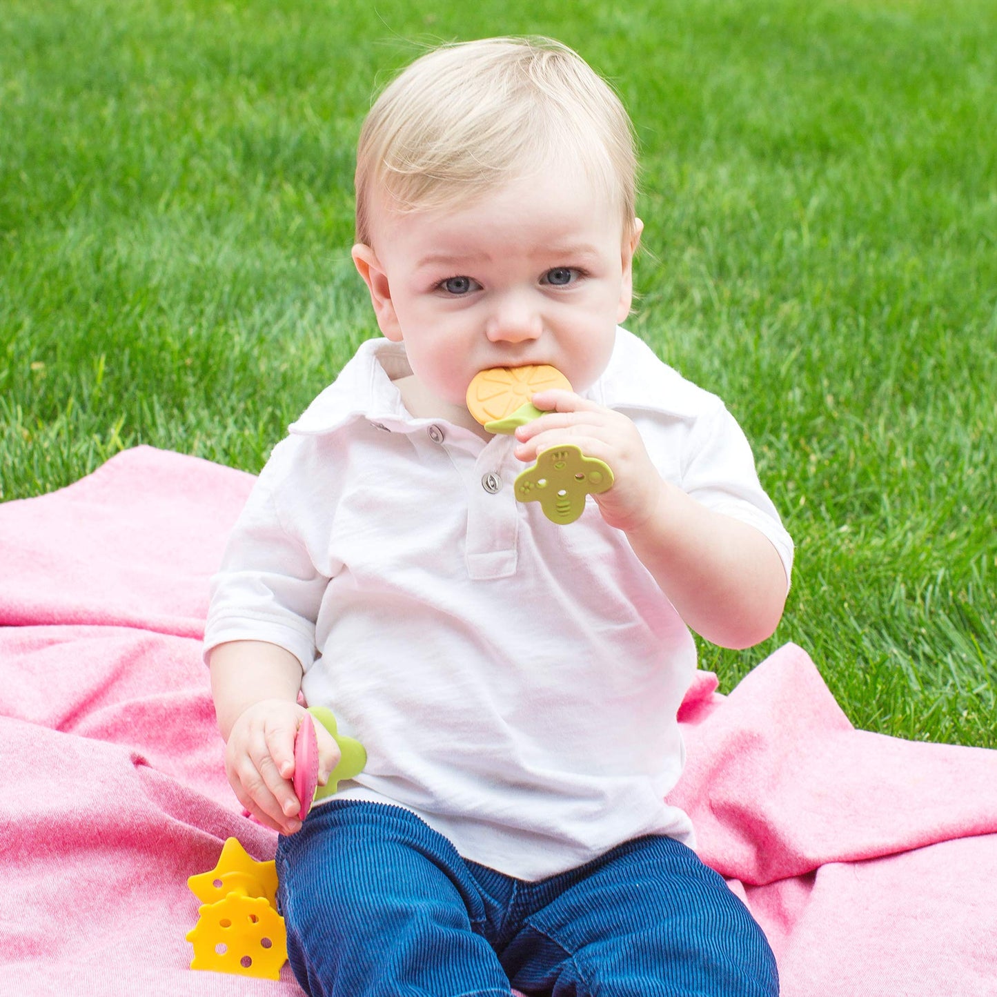Innobaby Original Teethin Smart Ez Grip Fruit Teether And Sensory Toy For Babies And Toddlers In Citrus. Bpa Free Teether