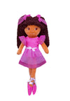 Girlzndollz 600576 Elana Multicolor Ballerina Doll, 14', Pink, Purple