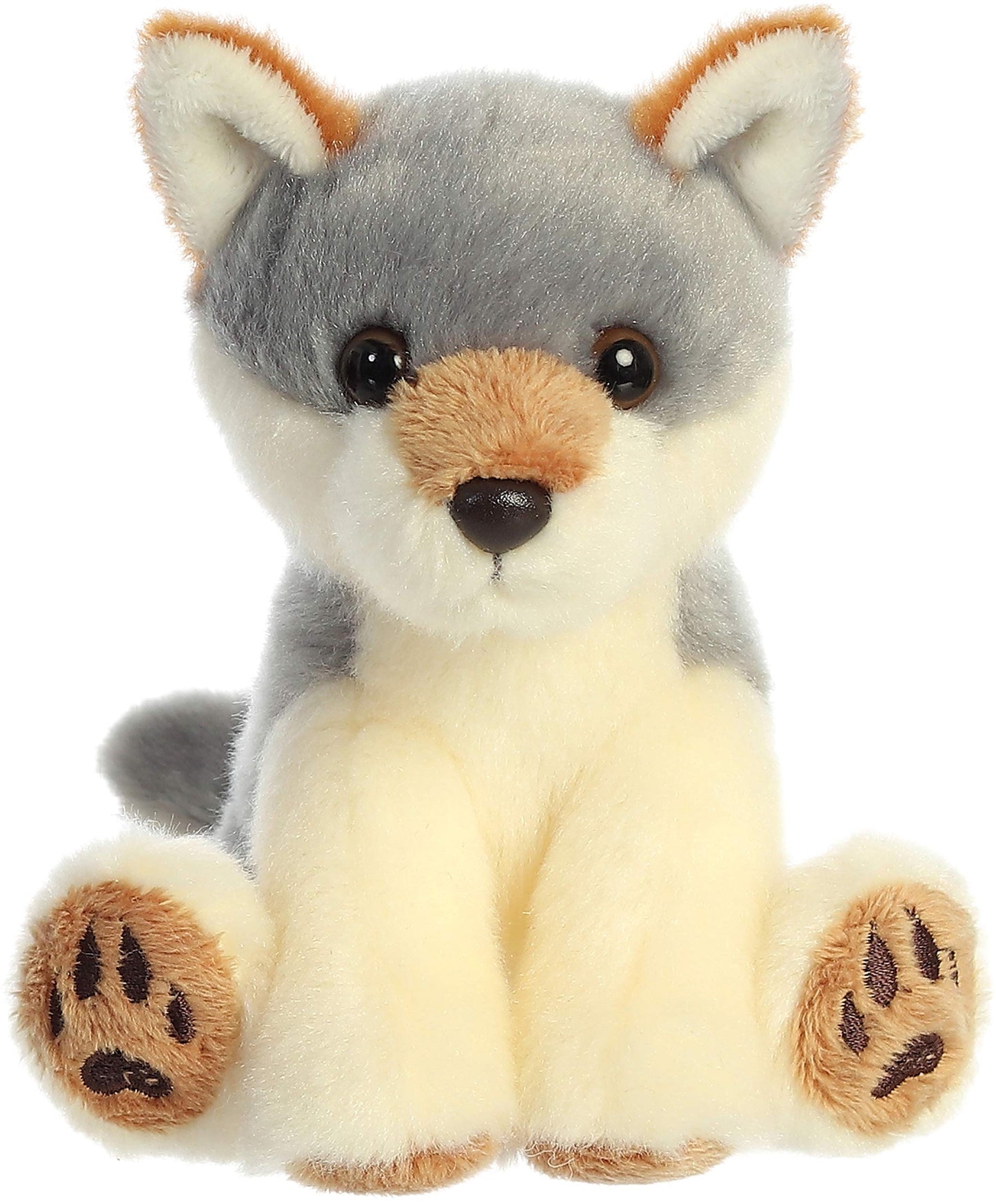 Aurora® Snuggly Lil Wiley™ Wolf Stuffed Animal - Comforting Companion - Imaginative Play - Gray 5 Inches