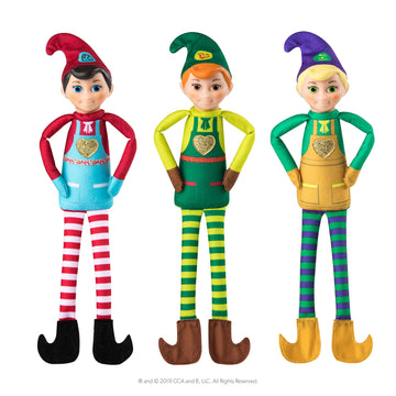 The Elf on the Shelf Elf Mates 3-Pack with Storybook – Original Christmas Elves for Kids, Blue, Green, Brown, 2x8x8 inches