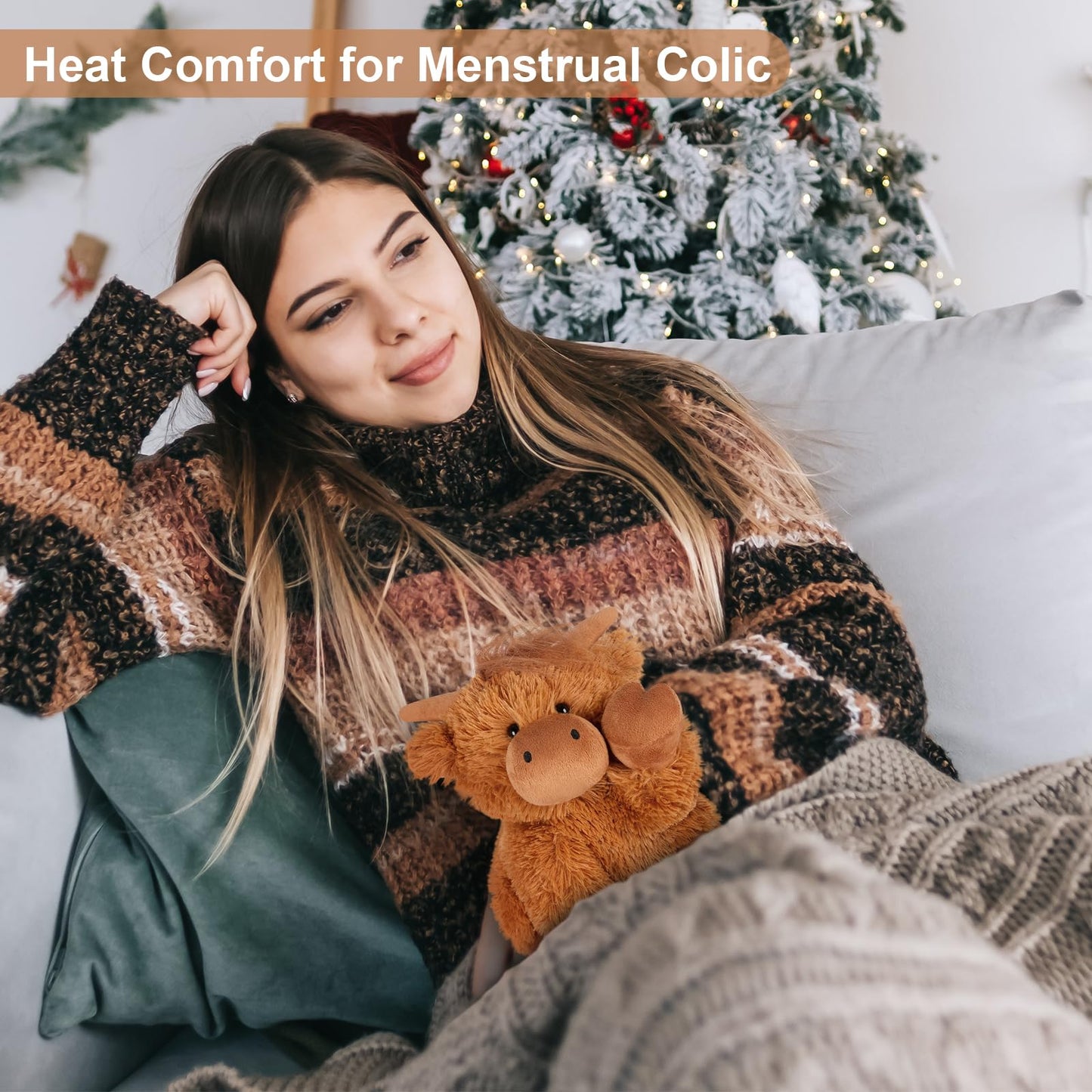 Suzzipals Highland Cow Stuffed Animal, Heating Pad Microwavable Stuffed Animal, Highland Cow Stuffed Animals Cute Stuff Cute Plu