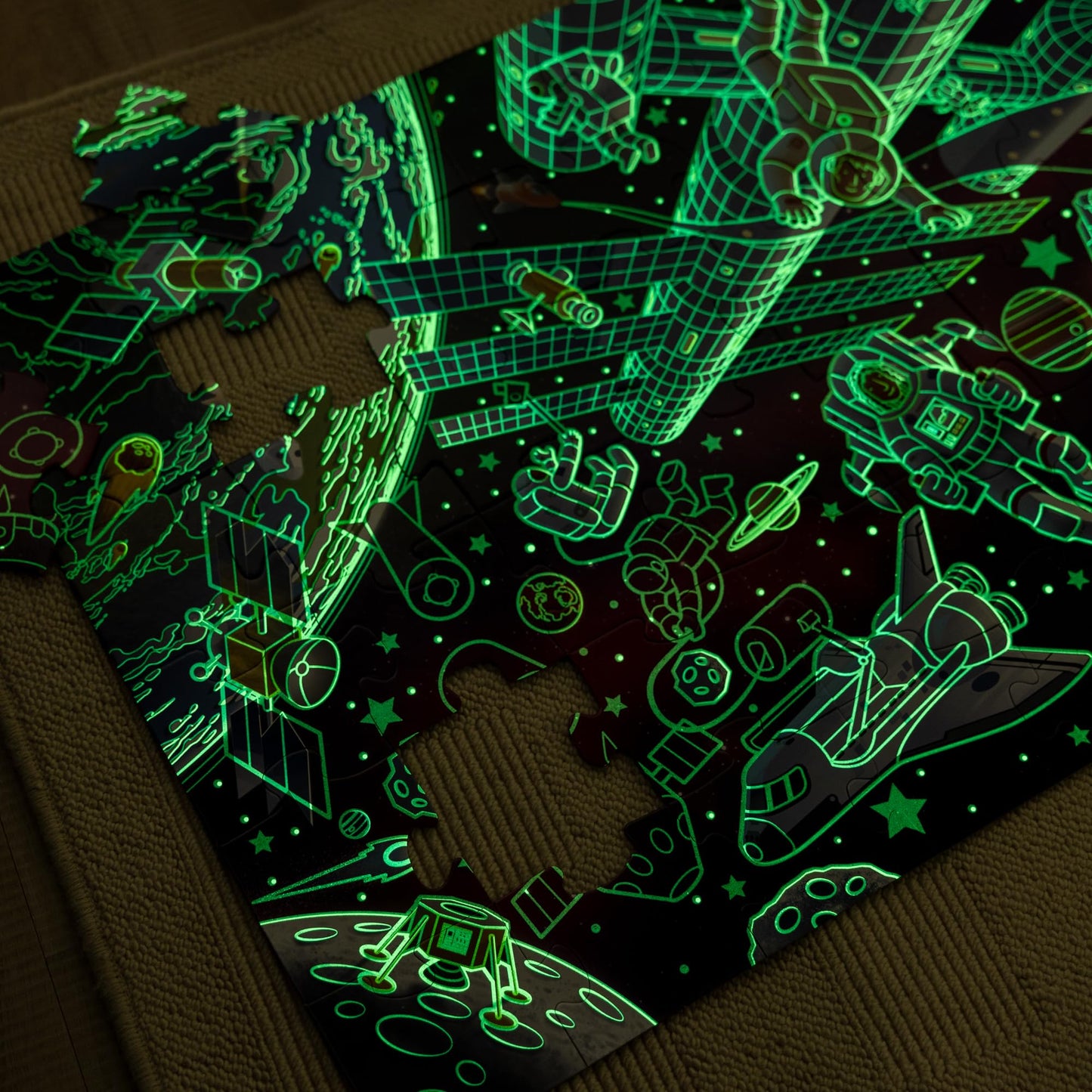 Melissa & Doug Outer Space Glow-In-The-Dark Cardboard Jigsaw Floor Puzzle – 48 Pieces, For Boys And Girls 3+ - Fsc Certified