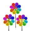 Frantlna Outdoor Wind Spinners Yard Garden Decor 12In Shiny Pinwheel For Kids Rainbow Lawn Ornaments To Deter Animals (3 Pcs)