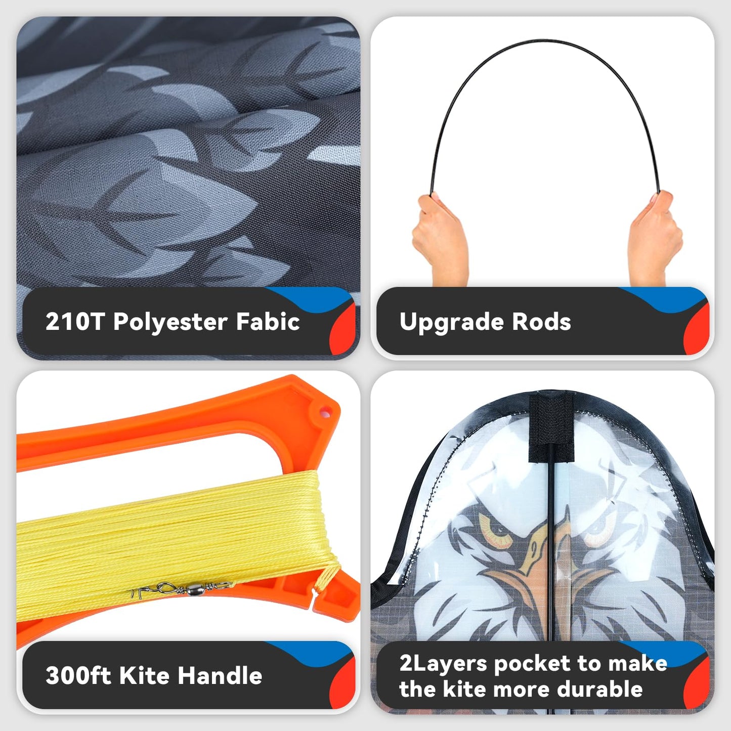 Sgftre Kites For Kids&Adults,Large Eagle Kite For Boys&Girls,Easy To Fly For Beginners,Kites Toys For Beach Trip Park Outdoor Ac