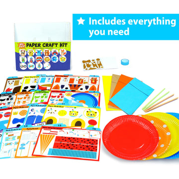 KRAFUN My First Safari Animal Craft Kit - 18 DIY Zoo Animal Projects for Toddlers, Creative Arts & Crafts for Kids Ages 3-8