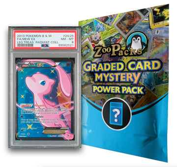 Zoo Packs Mystery Treasures Graded Card Pack Beginner Edition | 1 Graded Card + 1 Booster Pack | Compatible with Pokemon Cards by Palos Designs