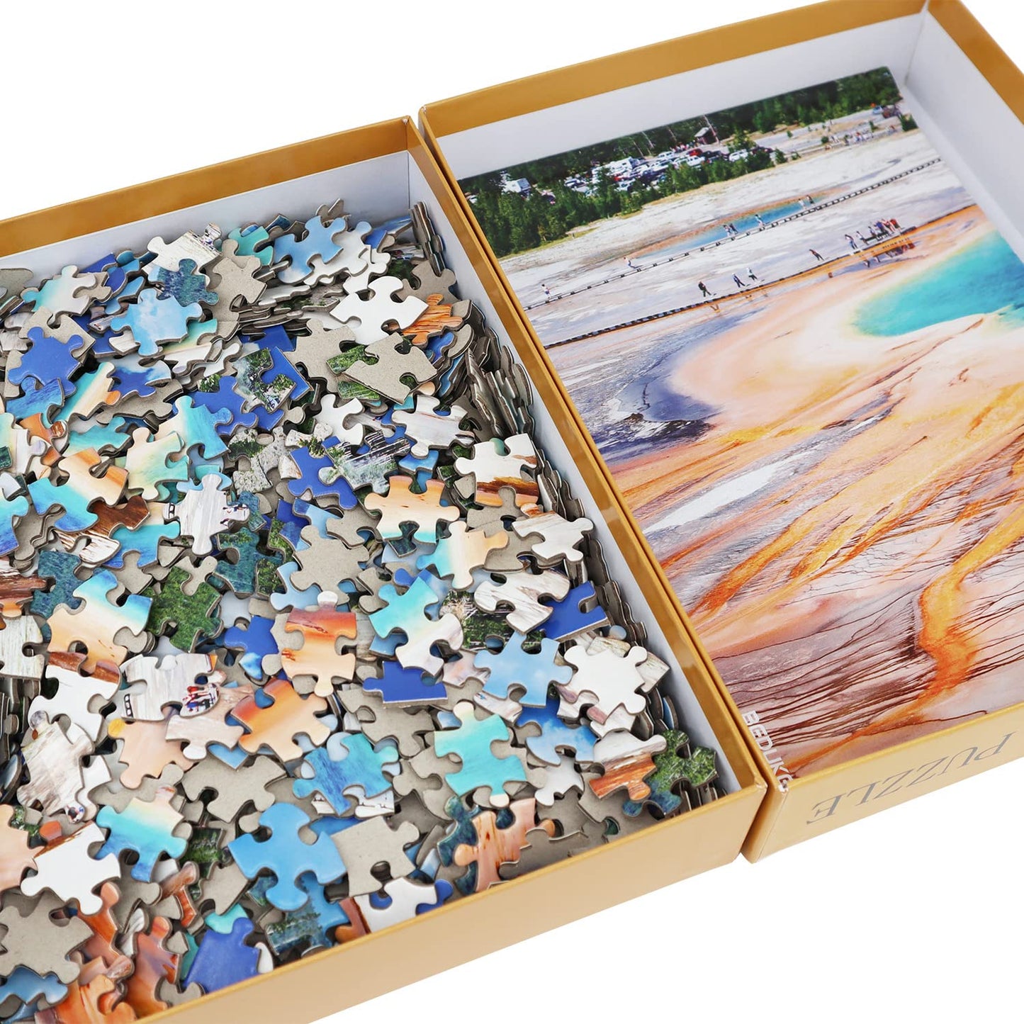 Beduke Jigsaw Puzzles For Adults 1000 Piece - Every Piece Is Unique - Yellowstone National Park Thick Sturdy Cardboard Precise Interlocking Family Game Puzzle Age 14+