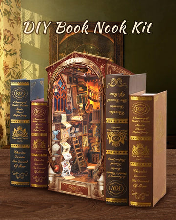 Criolpo Book Nook Kit - Diy Doll House Wooden Miniature House Kit, Book Nook Miniature Kit For Adults Teens, 3D Wooden Puzzle Bo