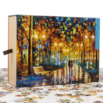 Ingooood Wooden Puzzle 1000 Pieces - Rainy Night Walk, Durable Wood Material, Fun Family Activity, Model SG_B01MDQBGM2