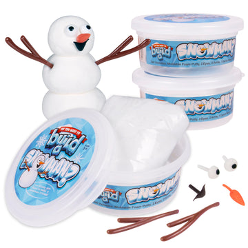 Kangaroo Snowman Building Kit 3-Pack, Small White Putty Craft for Kids, Model B00WJLN352