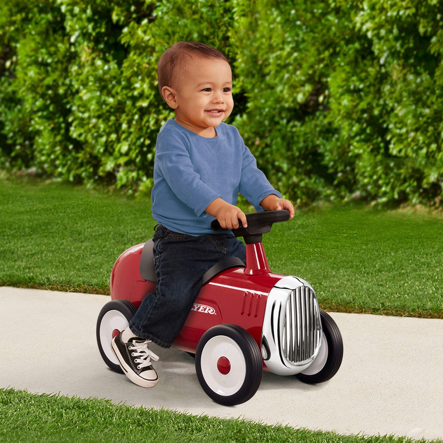 Radio Flyer Little Red Roadster Ride-On Toy, 24" Alloy Steel, Red, Ages 1-3, Model 608Z
