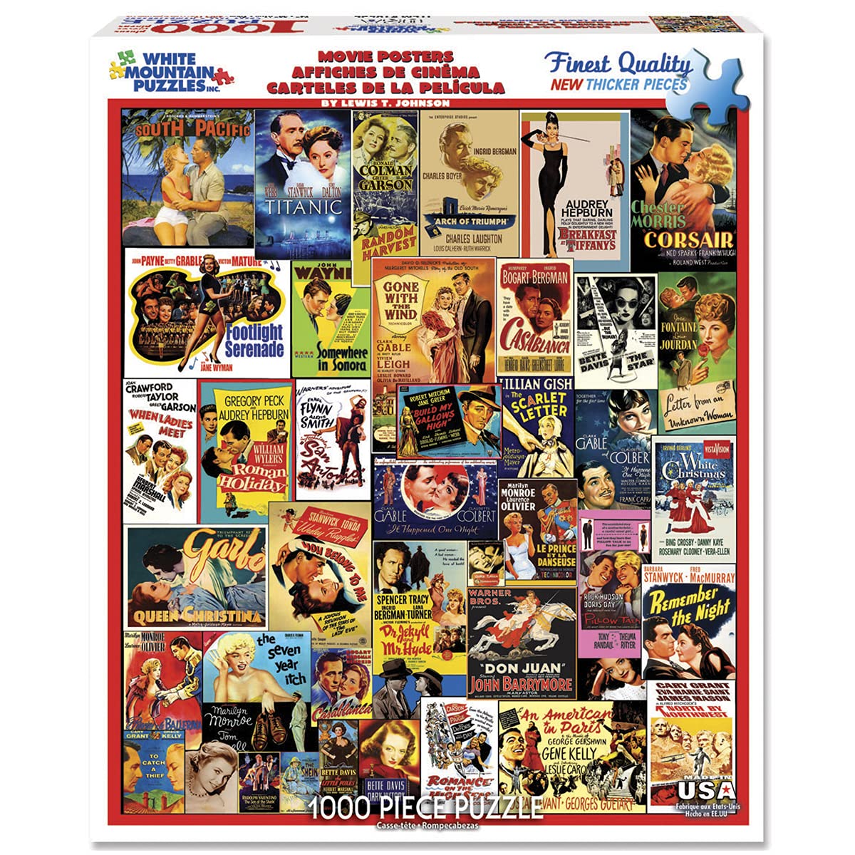 White Mountain Puzzles - Classic Movie Posters - 1,000 Piece Jigsaw Puzzle