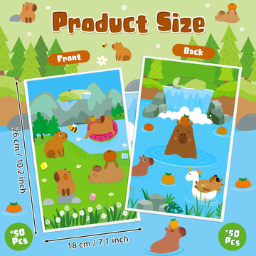 Capybara Party Favor Bags - 50Pcs Capybara Patterns Goody Candy Treat Gifts Bags, Cute Animals Themed Party Favors Supplies Deco