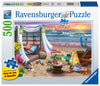 Ravensburger - Cabana Retreat - 500 Piece Large Format Jigsaw Puzzle - Enjoy Peaceful Salty Breezes and a Stunning Ocean Sunset - Frameable - enhanced Quality - Puzzles for mature-themeds