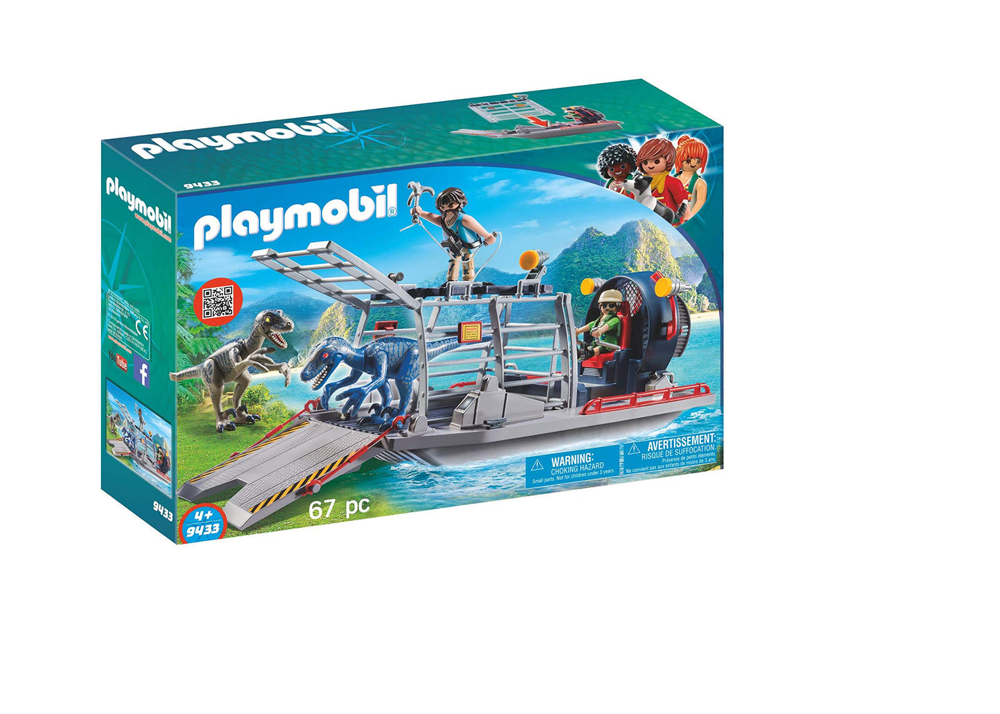 Playmobil Enemy Airboat With Raptor Building Set