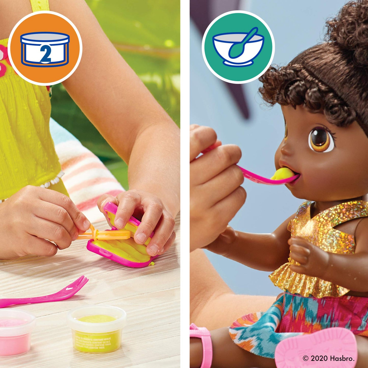 Baby Alive Sunshine Snacks Doll - 13" Summer Waterplay Baby Doll, Black Hair, Plastic, Model F1682, Fun Ice Pop Mold for Kids 3+