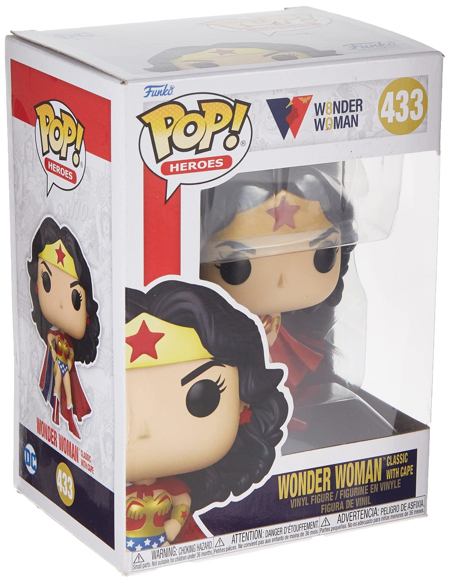 Funko Pop Heroes: Wonder Woman 80Th - Wonder Woman (Classic With Cape), Multicolor, Standard, (55008)