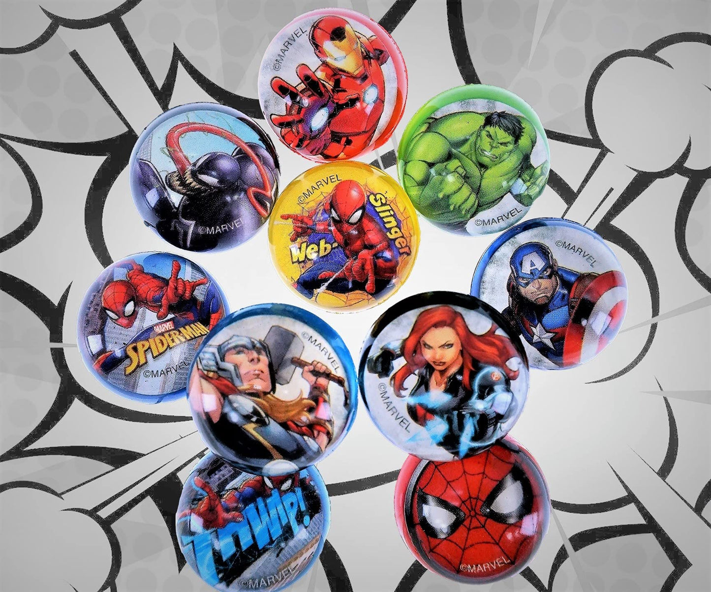 Ja-Ru Marvel Spiderman Bouncy Superballs Super Hi Bounce 1.2' (1 Pack Of 5 Balls) Fidget Balls Small Toys For Kids Prize Premium Giveaways Gift Birthday Supplies A-6805-1