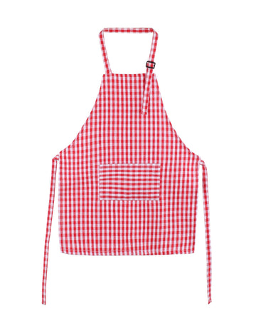 Jennice House Kids Aprons, Children'S Artists Aprons Pure Cotton Gingham Aprons With Pocket And Adjustable Neck Strap, Painting Apron, Baby Chef Apron Party Aprons (Red, S)