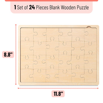 Mr. Pen- Blank Wooden Puzzle, 24 Pieces, 11.8'' X 8.8'', Wooden Blank Puzzles To Draw On