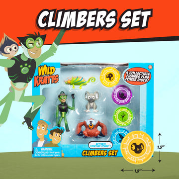 Wild Kratts Climbers Action Figure Collectible Figures & Discs (8pc) Includes 4 Creature Power Discs +4 Animals- Officially Lice