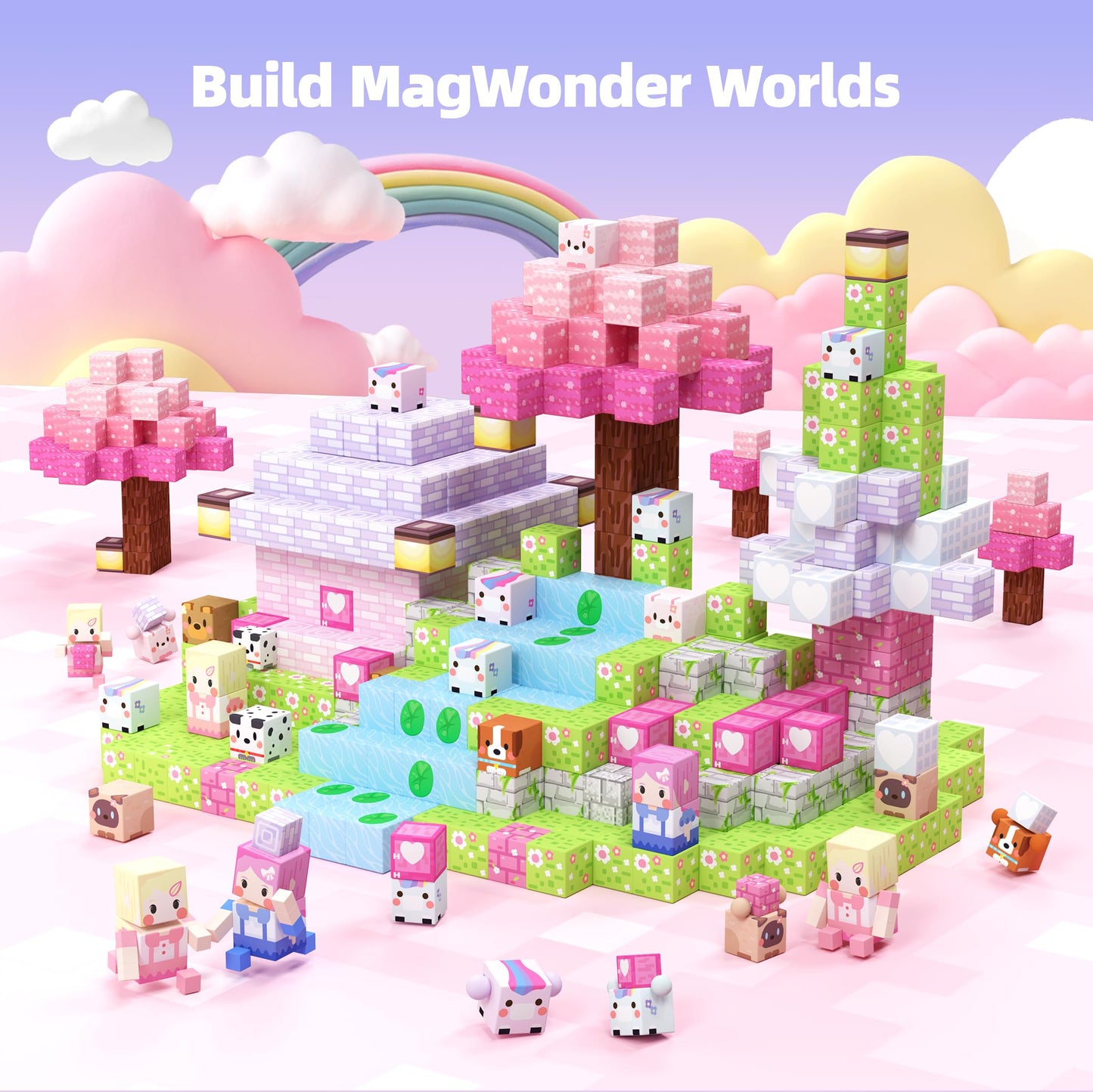 Gobidex Magnetic Blocks Kid Building Toys For 3+ Years Old Girls, Stem Sensory Gifts For Princess, Kids Magnets Build Magwonder World Game For Toddler