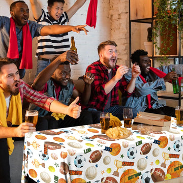 Pymurod Sports Birthday Party Decorations-3Pcs Sports Table Cloths Soccer Basketball Table Cover Baseball Football Tablecloth Fo