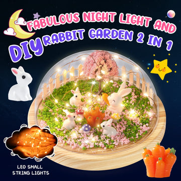 Make Your Own Night Light ,Rabbit Diy Kits,Bunny Toys For Kids Ages 4-8 ,Arts And Crafts Lamp Project For Girls(Usb Upgrade Edit