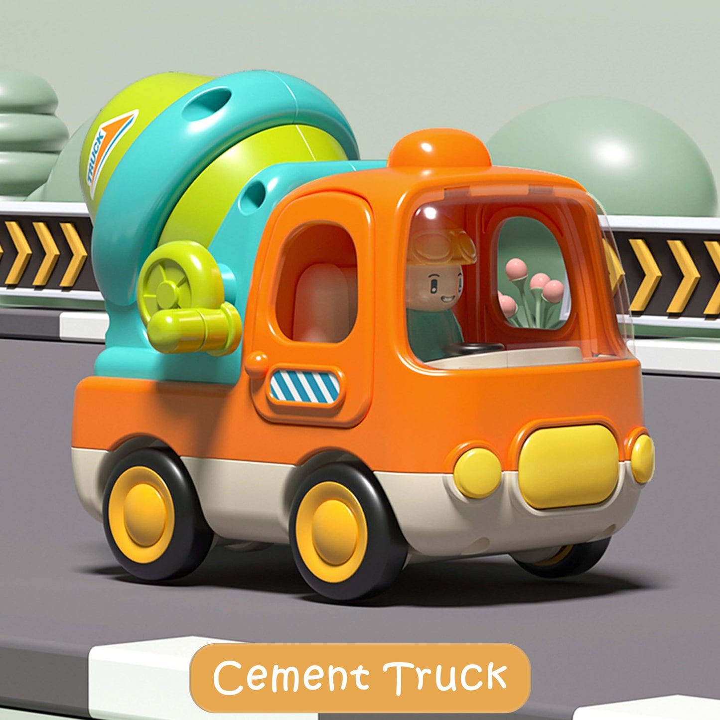 Ctffnny Friction Powered Push And Go Cars Small Cement Truck With Music Sound And Light Construction Vehicles Toys Trucks Cars 1