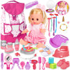 PROOU Baby Care Doll Toys Set, 36PCS Playset with 14'' Doll, Hair Salon Accessories, Ideal Xmas Gift for Girls 3-6 Years Old