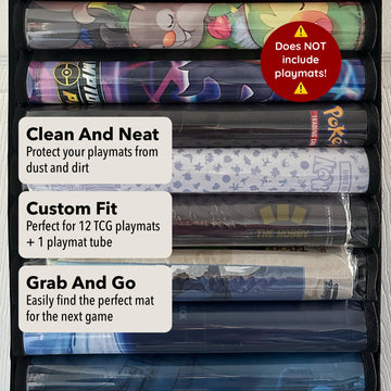 The Playmat Lair | Store And Protect 12 24''X14'' Tcg Playmats | Compatible With Pokemon And Mtg Playmats