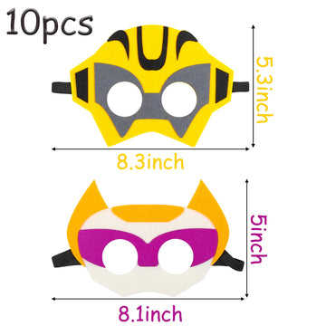 BeYumi 10Pcs Robots Felt Masks Set, Bots Party Supplies Gift Robots Party Favor Birthday Cosplay Dress up Costumes for Kids Boys