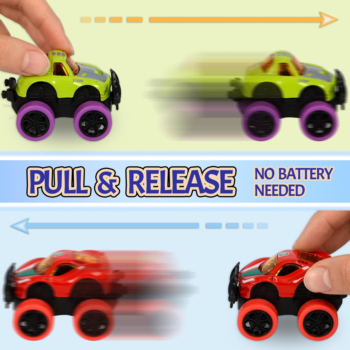 Neureyte 16 Pack Die-cast Mini Monster Truck for Boys and Girls,Pull Back Alloy Trucks Toy,Mini Pull Back Cars,Die-cast Race Car
