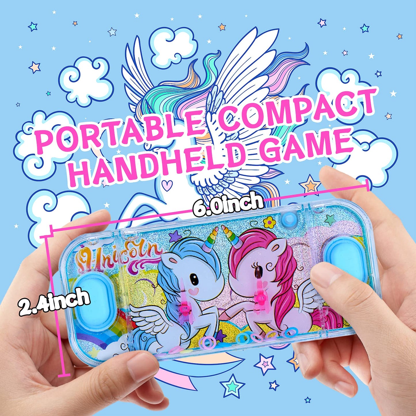 Sevenq Handheld Water Games For Girl, 4 Packs Cute Theme Water Toss Ring Game Aqua Toy Water Ring Game For Kids Stocking Stuffers