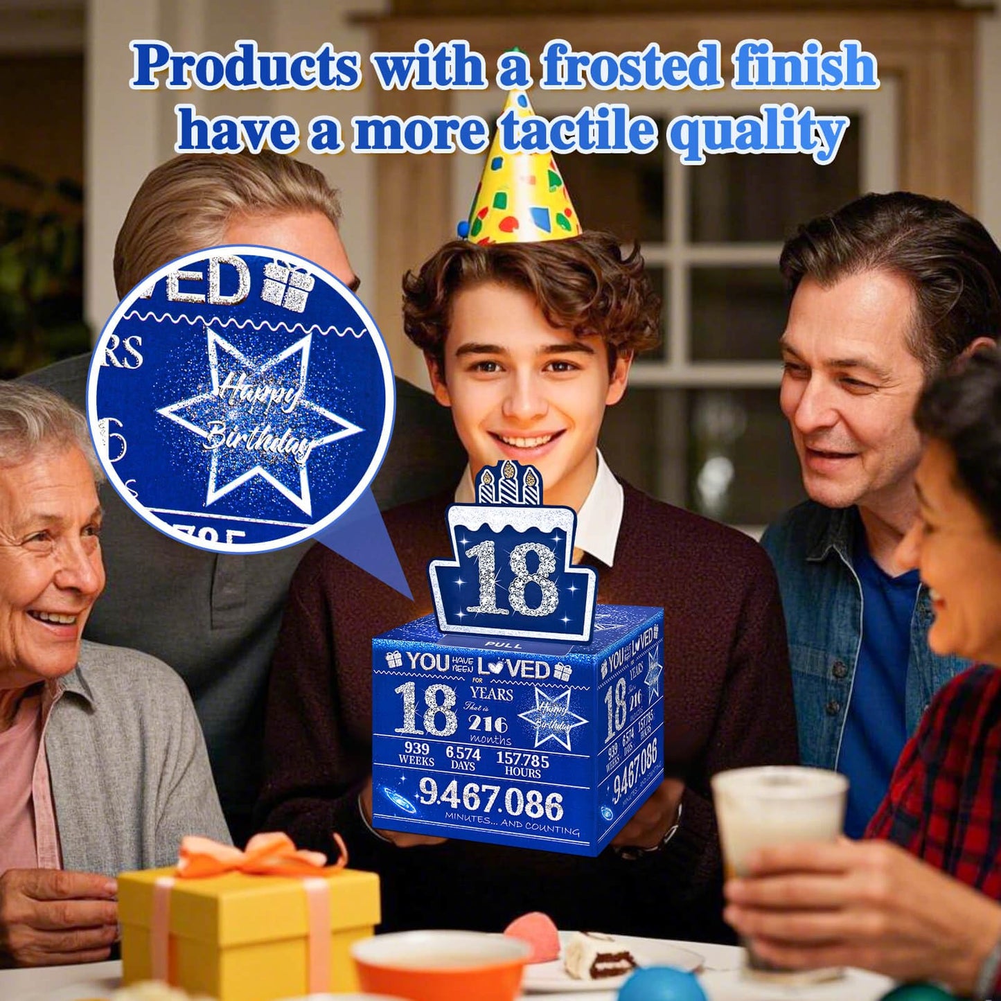 Toyeishi 18 Happy Birthday Money Box For Cash Gift, 18Th Birthday Decorations For Boys And Girls, Gifts For 18 Year Old Boy, Boy