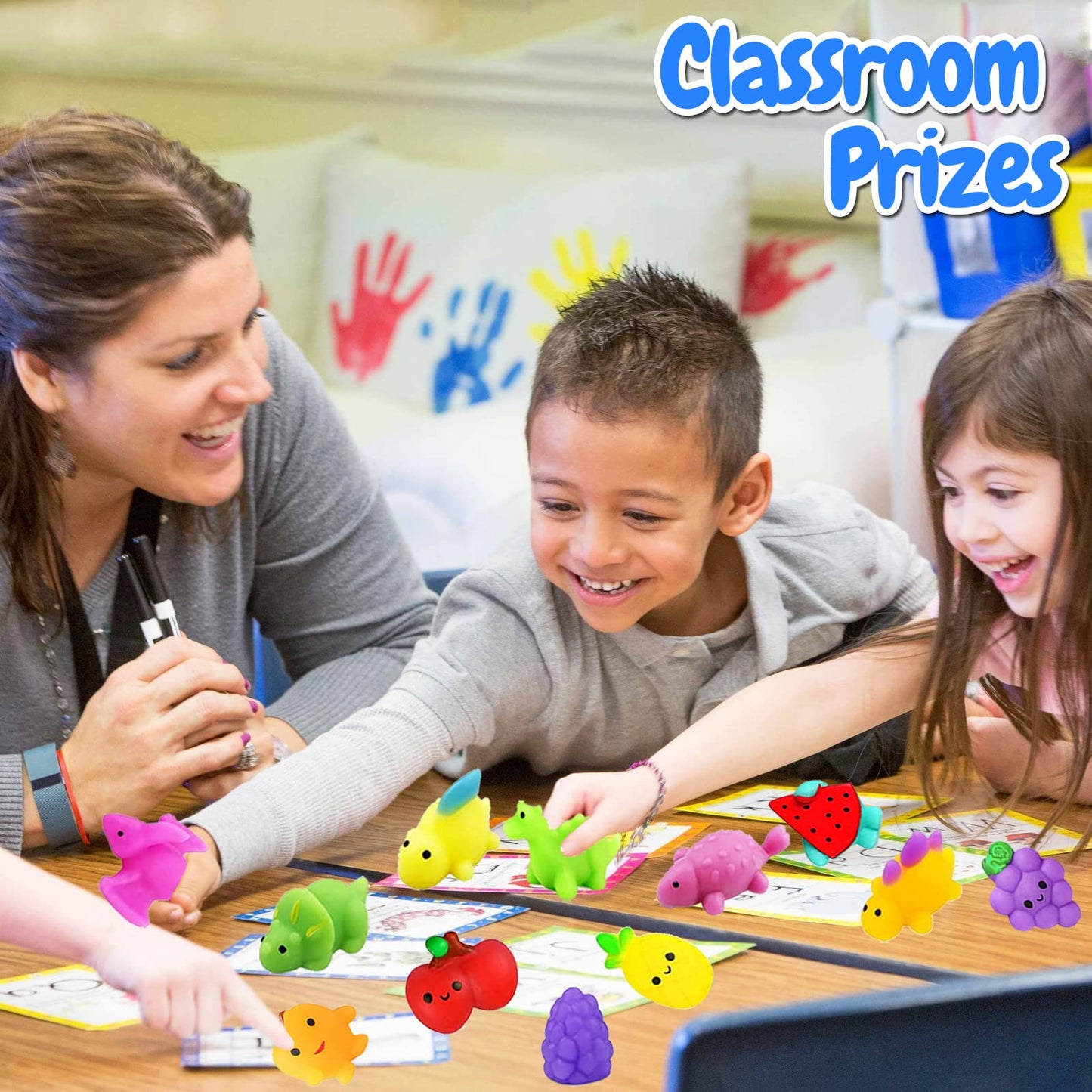 130Pcs Mochi Squishy Toys, Kawaii Squishies Fidget Stress Relief Toy For Kids Party Favors, Classroom Prizes, Goodie Bag Stuffer