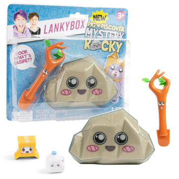 Lankybox Dig-N-Discover, Mystery Rocky. Collectible Mini Figures, Moldable Play Sand, Officially Licensed Merch