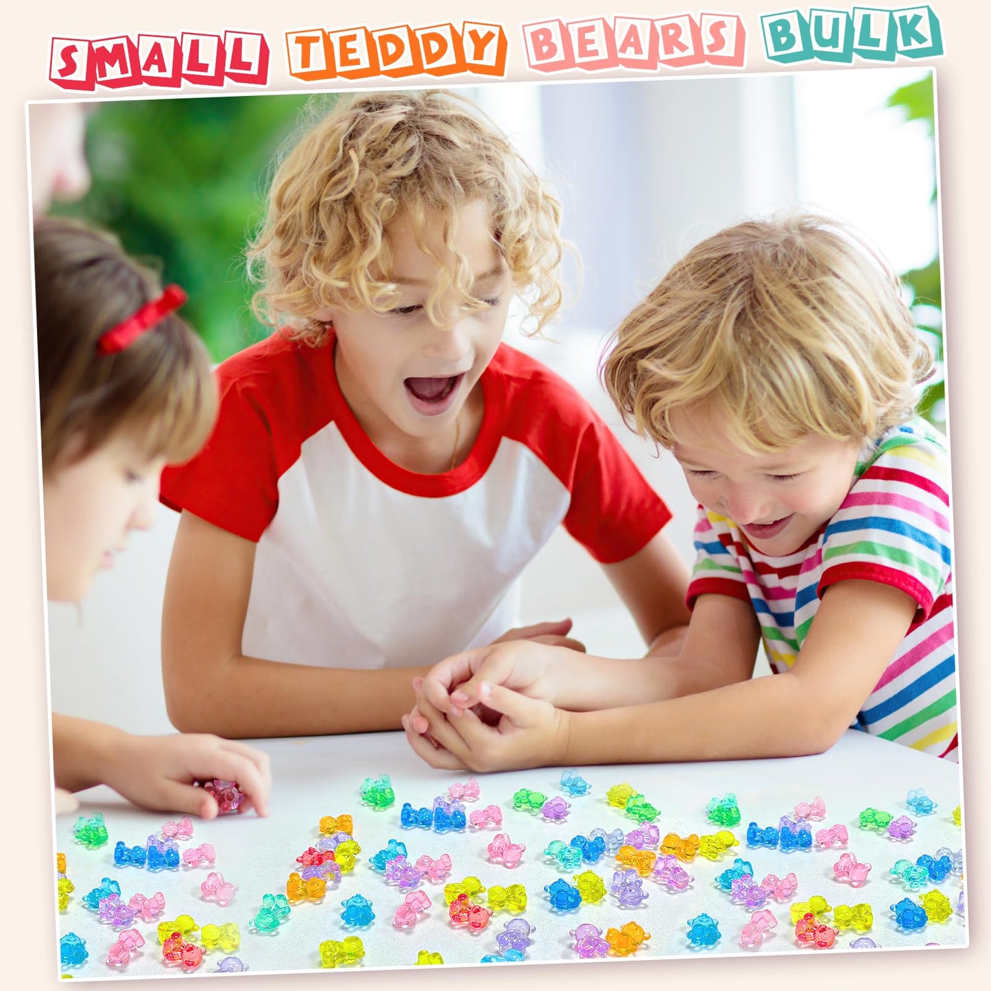 Haptime 310 Pcs Counting Bears, Mini Teddy Bears, Party Favors For Kids, Bulk Valentines Day Gifts For Kids Classroom, Valentine