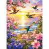 300 Pieces Puzzles for mature-themed Jigsaw Puzzle 300 Piece Puzzle Children Elderly Puzzle Hummingbird Beach Flower Puzzle Gift for Mom Dad Family Friend Family Activity Games Home Decor Wall Art 20.5x15IN
