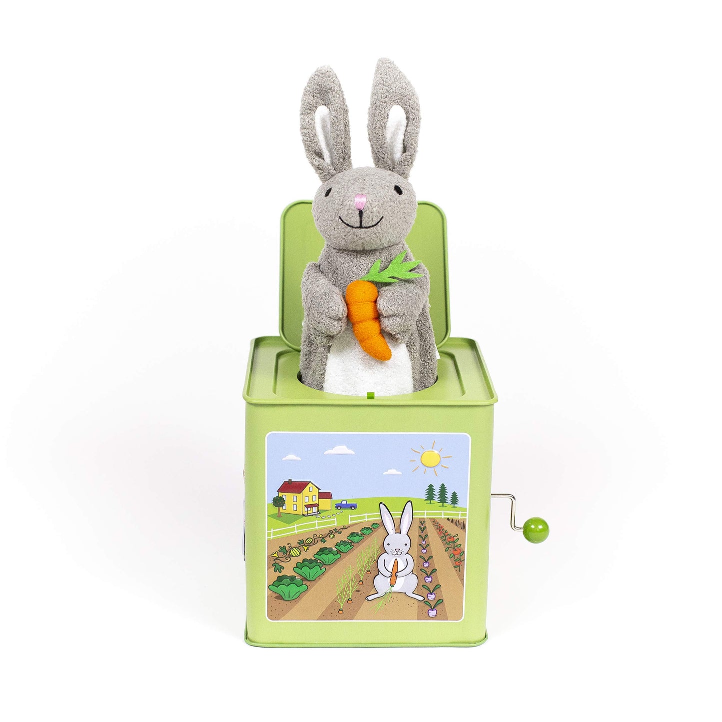 Jack Rabbit Creations Bunny Jack In The Box Toy | Ages 3+ Classic Tin Toy With Soft Pop Up | Plays Peter Cottontail Song