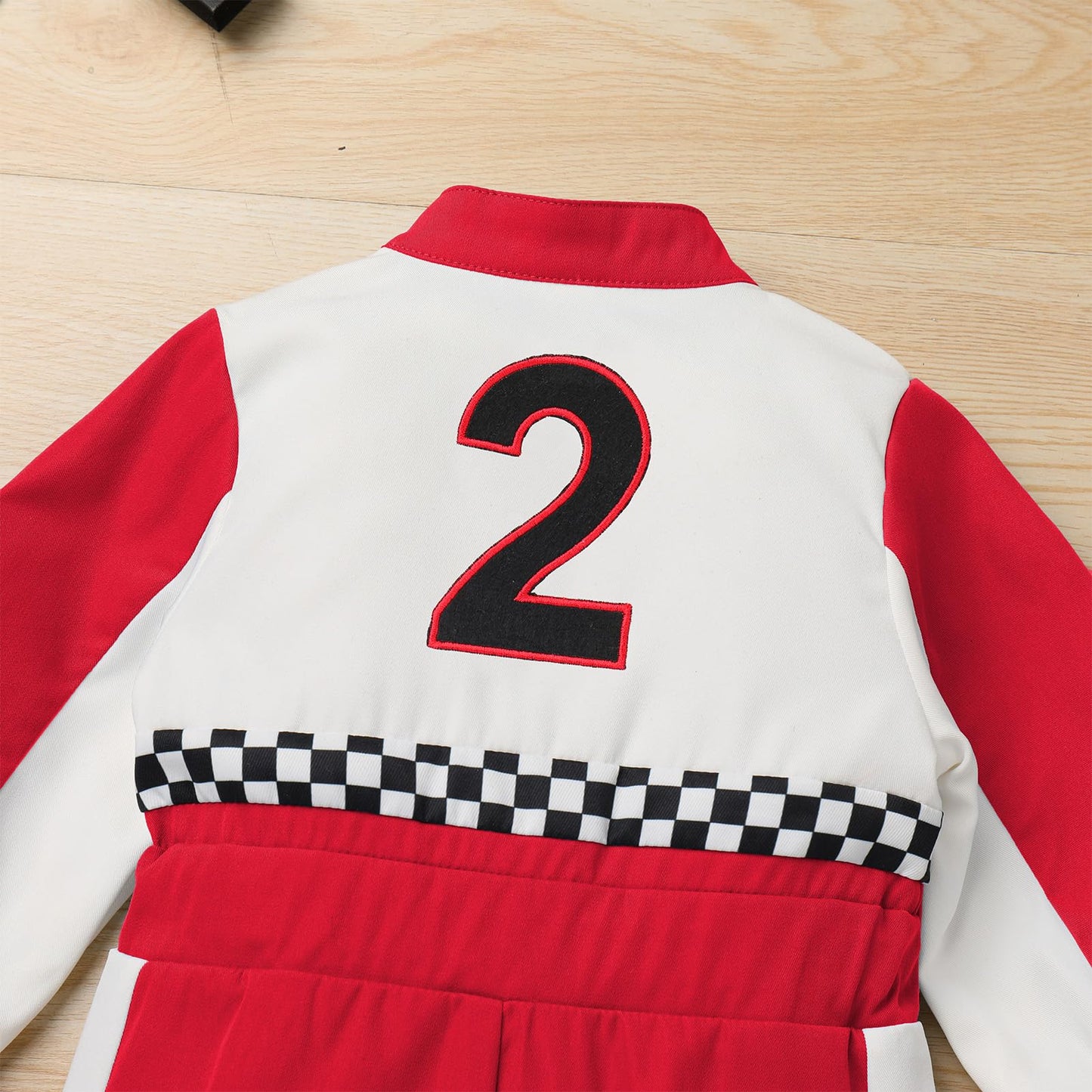 Ibtom Castle Toddler Boys Girls 2Nd Birthday Outfits - Kids Race Car Driver Clothes Long Sleeve Romper Racer Jumpsuit Racing Suit Cake Smash Role Play Dress Up Party Supplies Red Two 18-24 Months
