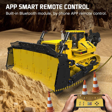 Mould King 17049 Crawler Bulldozer Building Kits MOC Building Blocks Construction Vehicles Model with Motor/APP Remote Control Gift Toy for Age 14+ /mature-themed Collections Enthusiasts (3774+ Pieces)