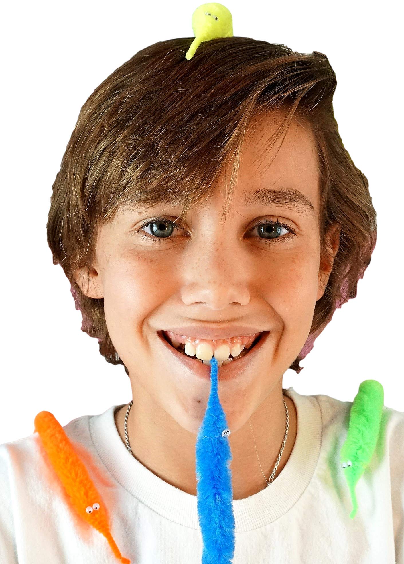 Ja-Ru Fuzzy Worms On Strings On A String Magic Worms Fidget Toy (4 Assorted Individually Packed) Wiggly Worm On String Twisty Fuzzy Worm Toys For Kids Party Favors Add Anxiety Relief 5219-4S