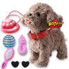 Walking Barking Dog Toy Singing Puppy Set, Repeat What You Say Teddy With Control Leash Electronic Dog, Touch Or Voice Control Realistic Robot Musical Dancing Animated Plush Pet For Toddler