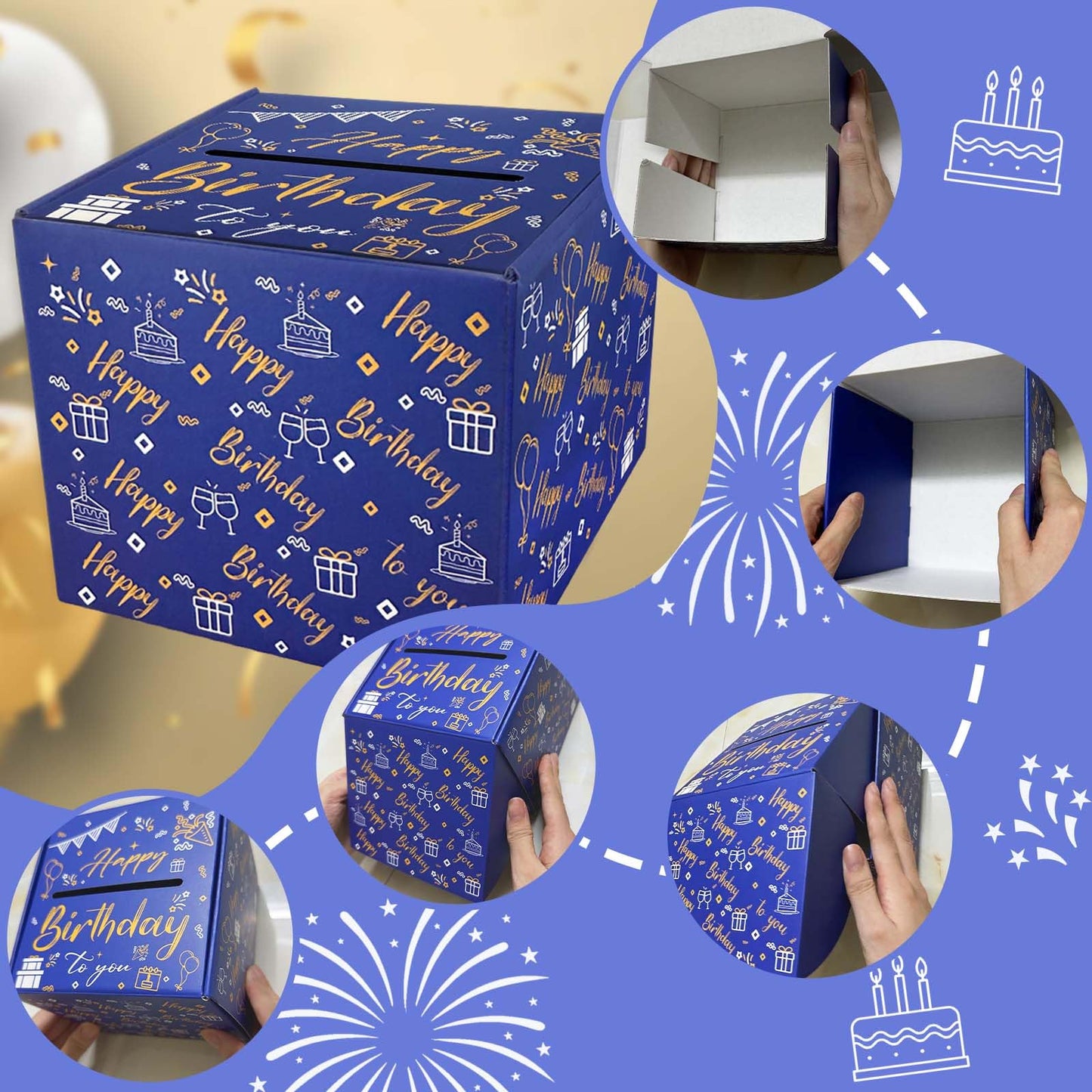 DTESL Happy Birthday Day Money Box with Pull Out Card, Money Holder for Cash, Surprise Gift Box