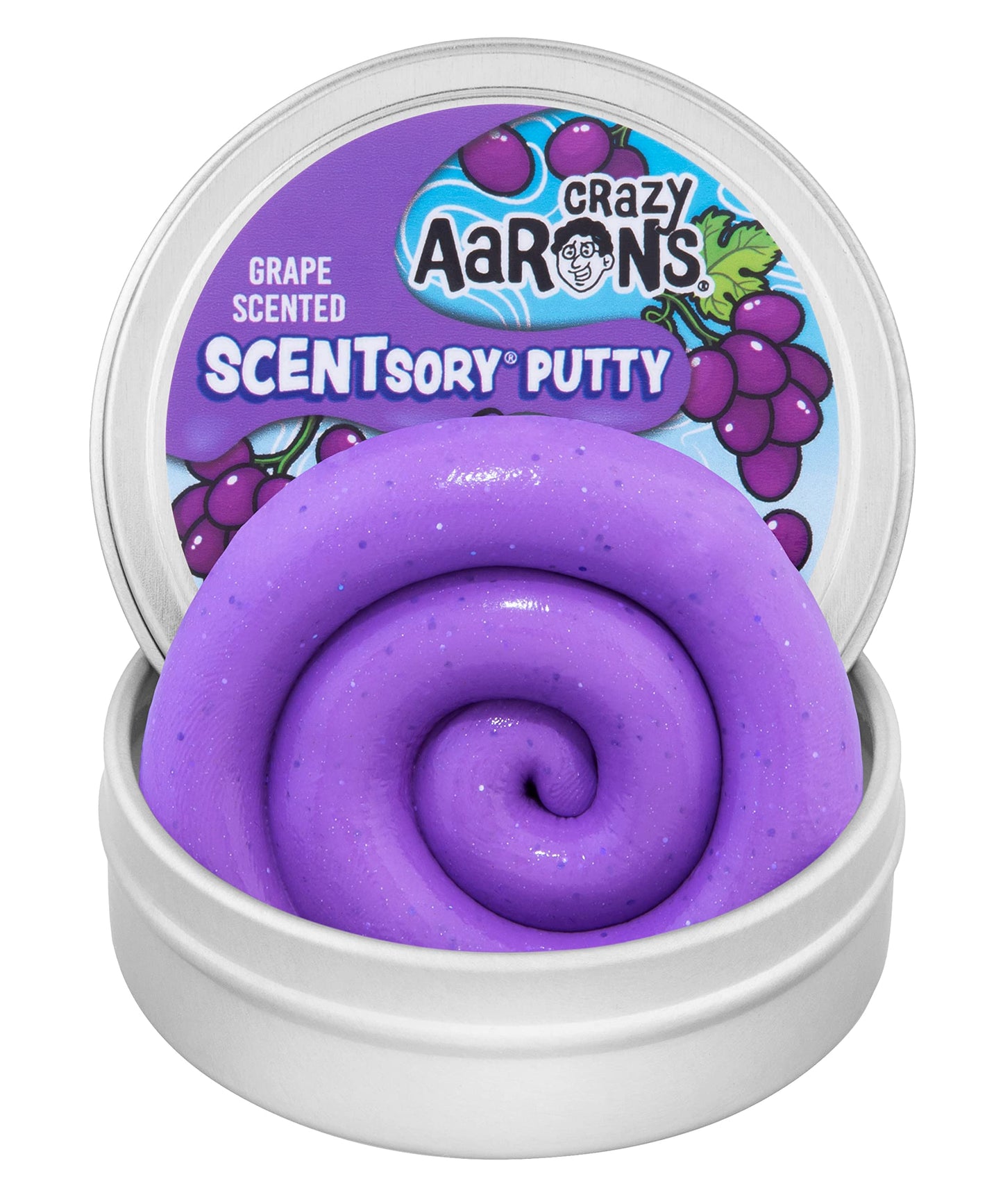 Crazy Aaron'S Scentsory Scented Thinking Putty, Great Grape, 2.75' Tin - Grape Scented Putty - Fluffy Texture, Never Dries Out